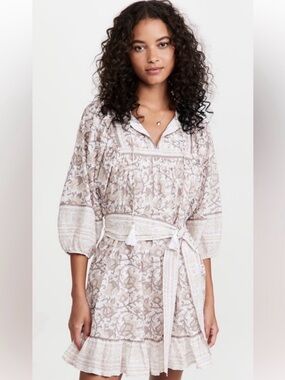 Cleobella Magdalena Mini Dress Tan/Cream
